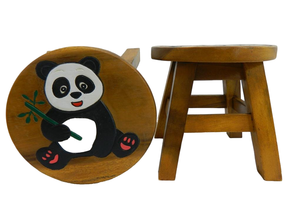 Childrens Wooden Stool - Panda